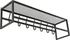 Wandregal mit Hakenleiste 21x80x23 cm Metall schwarz Loft Produktbild-Vorschau 1