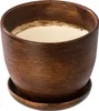 Pot en céramique rond avec soucoupe brun foncé 25 cm Voir les images du produit 13