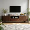 okwish Moderner TV Schrank mit zwei Rolltüren und Staufach, Produktbild-Vorschau 4