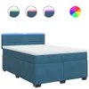 Boxspringbett mit Matratze Blau 160x200 cm Samt Produktbild-Vorschau 1