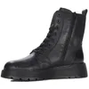 A black leather combat boot with laces and a side zipper, shown from the side against a white background. Podgląd zdjęcia produktu
