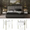A bedroom scene with a bed and nightstands, and separate shots of a nightstand. Produktbild-Vorschau