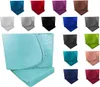 A collage of different colored fitted sheets, with a large teal fitted sheet in the foreground. Produktbild-Vorschau