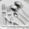 A collection of silverware, including forks, spoons, and knives, arranged on a white surface. Produktbild-Vorschau