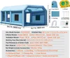 An inflatable spray booth with dimensions and accessories shown. Voir les images du produit