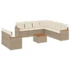 Möbel 10-tlg. Garten-Sofagarnitur mit Kissen Beige Poly Produktbild-Vorschau 2