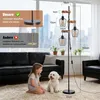 ZMH Stehlampe Wohnzimmer Holz Stehleuchte 3 flammig Produktbild-Vorschau 5
