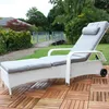 Chaise longue blanche en polyrotin Salon de jardin Chaise Voir les images du produit 1