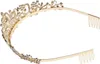 Diadem Gold mit Kamm, Krone Damen, Kristall Tiaras, Tiara Produktbild-Vorschau 5