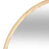A close-up shot of the edge of a round mirror with a wooden frame. Produktbild-Vorschau