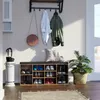 VASAGLE Schuhbank, Sitzbank, 10 Fächer, Länge 104 cm, Braun Produktbild-Vorschau 2