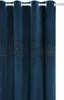 A close-up view of a blue velvet curtain with a sparkly pattern. Podgląd zdjęcia produktu