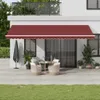 The Living Store Markise Automatisch mit LED Weinrot Produktbild-Vorschau 2