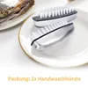 2X Handwaschbürste, Nagelbürste Edelstahl, Handbürste Produktbild-Vorschau 3