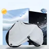 A bicycle cover is shown in front of a split background depicting sunny weather on one side and rainy weather on the other. Náhľad obrázku produktu