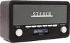 A retro-style DAB radio with a wooden-effect casing and a digital display. Voir les images du produit