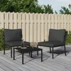 Gartenstühle mit Grauen Kissen 2 Stk. 60x74x79 cm Stahl Produktbild-Vorschau 2