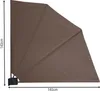 A brown privacy screen, folded into a quarter-circle shape, with dimensions indicated. Produktbild-Vorschau