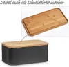 Chlebník Zeller s dreveným vekom, kov, matná čierna Náhľad obrázku produktu 7