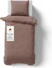 Bettwäsche 155x220 cm Braun 2-teilig einfarbig Bettbezug Produktbild-Vorschau 2