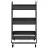 vidaXL 3-Etagen-Wagen Schwarz 43x34x79 cm Stahl Produktbild-Vorschau 3