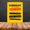 Vorsicht freilaufender Teenager Metallschild in 15x20 cm Produktbild-Vorschau 4