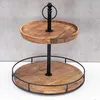 Etagere Holz 2 Etagen H38cm Akazienholz Schwarz Natur Produktbild-Vorschau 2
