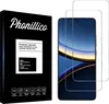 A product package for screen protectors and two screen protectors on a phone. Anteprima dell’immagine prodotto