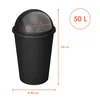 A black trash can with dimensions and capacity indicated by text overlays. Náhľad obrázku produktu