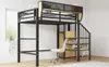 90 x 200 cm großes Metall-Hochbett mit sicherer Leiter und Produktbild-Vorschau 4