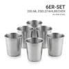 Edelstahl Trinkbecher 200 ml, 6er Set, bruchsicher, leicht Produktbild-Vorschau 2