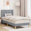 vidaXL Rama łóżka z zagłówkiem jasnoszara 90 x 190 cm Podgląd zdjęcia produktu 2