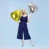 Pallone cuore in foil argento metallizzato Ø 45 cm Anteprima dell’immagine prodotto 3