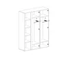 An isometric line drawing of an open wardrobe with shelves and hanging rails. Produktbild-Vorschau