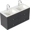 Badmöbel Helios Cottage Doppel-Waschbecken SoftClose Produktbild-Vorschau 3