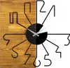 Opviq, Wooden Clock 29, Wanduhren, Nussbaum, Metall, 58 x Produktbild-Vorschau 5