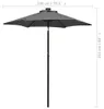vidaXL Sonnenschirm mit LED-Beleuchtung Anthrazit 200x211 Produktbild-Vorschau 6
