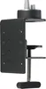 A black metal clamp mount with a silver metal attachment on top, isolated on a white background. Náhľad obrázku produktu