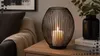 Świecznik metalowy lampion industrialny loft glamour czarny Podgląd zdjęcia produktu 2