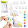 Leantoys Osterset Styroporeier 9-tlg. Hasenfigur bemalen Produktbild-Vorschau 1