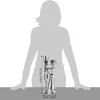 A silver metal sculpture of a wedding couple is shown with dimensions indicated by text overlays. Anteprima dell’immagine prodotto