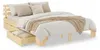 Lit double en bois 160x200 avec 2 tiroirs naturelle pin Voir les images du produit 1