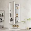 A modern bathroom scene featuring a medicine cabinet, sink, and faucet. Produktbild-Vorschau