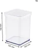 A clear, studio shot of a transparent food storage container with a white lid, showing its dimensions. Anteprima dell’immagine prodotto