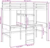 vidaXL Hochbett ohne Matratze Weiß 90x190 cm Massivholz Produktbild-Vorschau 7