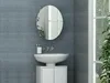 Badezimmer Hängeschrank oval mit Spiegel - Weiß - RURI Produktbild-Vorschau 2