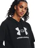 A woman wearing a black Under Armour hoodie. Produktbild-Vorschau