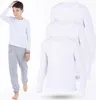 3er Pack Weiss Jungen Mädchen Langarmshirts Unterhemden Produktbild-Vorschau 1
