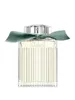 A clear, front-facing studio shot of a Chloé perfume bottle with a green ribbon tied around its neck. Náhled obrázku produktu