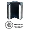 A cutaway view of an air purifier filter with branding below. Produktbild-Vorschau